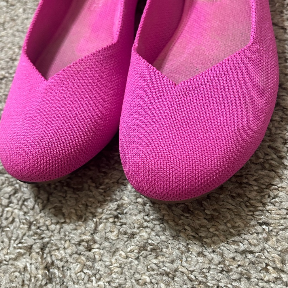 Rothy's Dragonfruit Pink Knit Ballet Flats - Picture 10 of 13